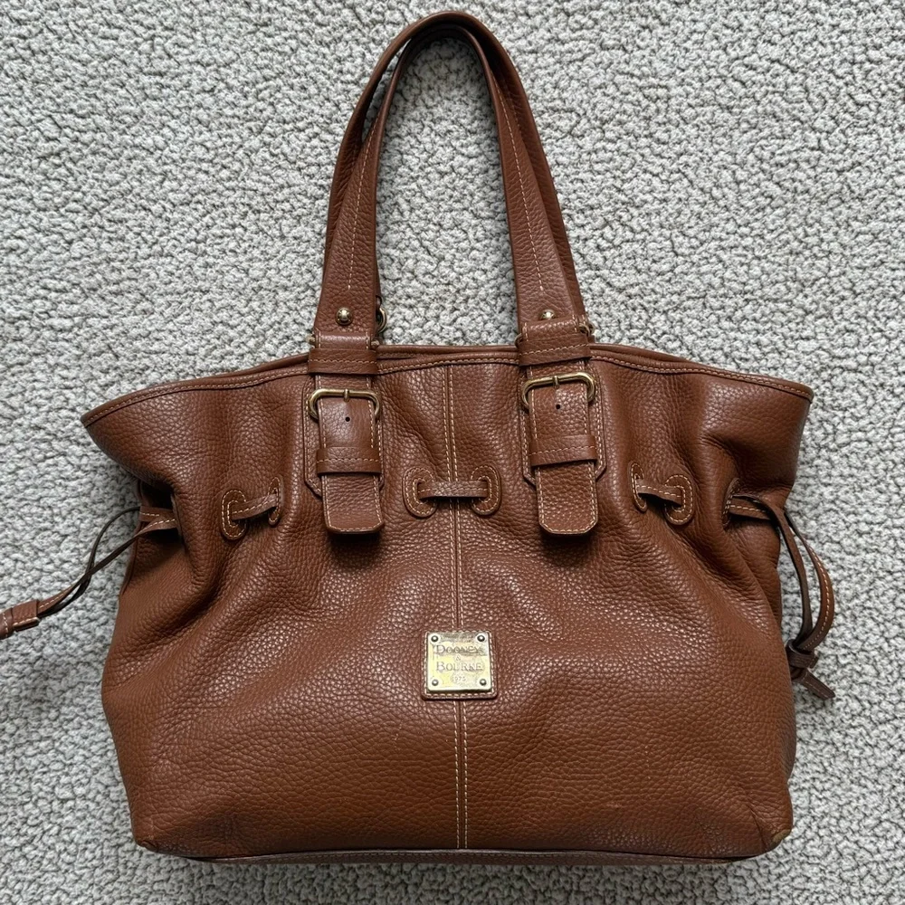 ✝️ Dooney & Bourke | Caramel Pebble Grain Satchel - Picture 2 of 11